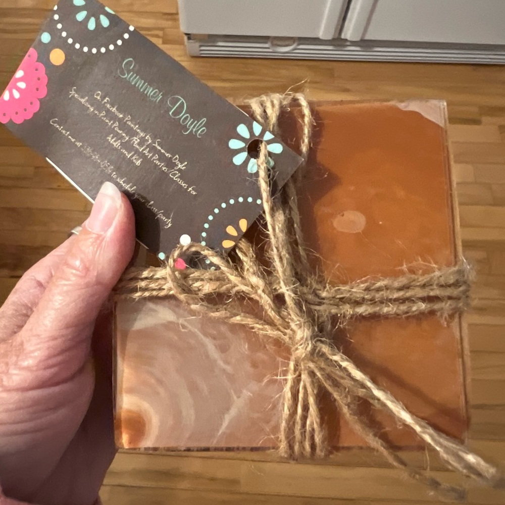 Paint Pour Coasters